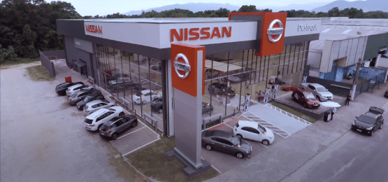Fachada da terceira loja Nissan inaugurada